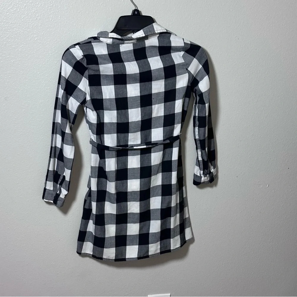 Children’s‎ Place Girls Long Sleeve Plaid Dress Black/White Size M(7/8). - Picture 5 of 7